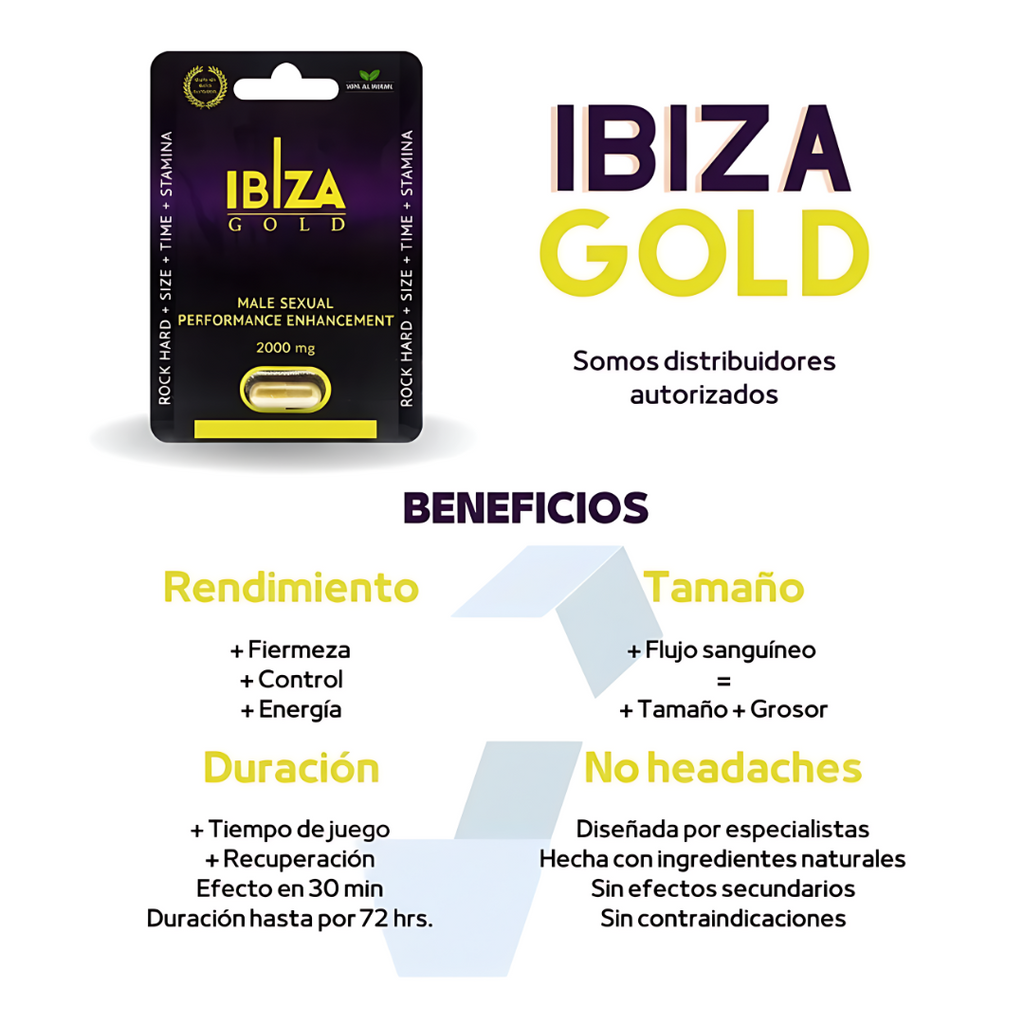 Ibiza Gold Pastilla Vigorizante Masculina 100% Natural ⚡️🍃