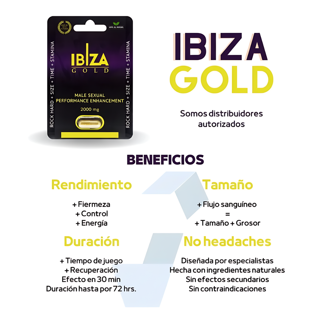 Ibiza Gold Pastilla Vigorizante Masculina 100% Natural ⚡️🍃